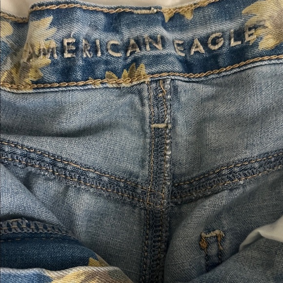 American Eagle Outfitters Blue and Yellow Floral Jean Shorts - Picture 2 of 4